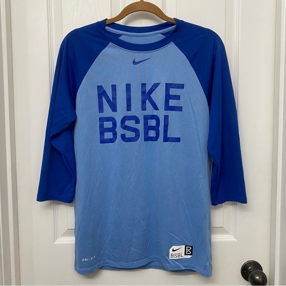 NIKE Mens Dri-FIT BSBL Legend 3/4 Raglan T-Shirt Small - Picture 1 of 11